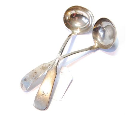 Inverness:&nbsp;silver fiddle pattern ladle by Robert Naughton and another, perhaps by the same, Greenock.&nbsp; (2) 