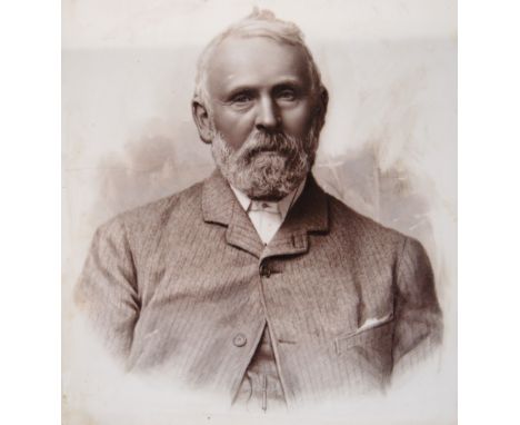 Unusually large and rare ambrotype/opalotype photograph of a gentleman on glass, c. 1860.