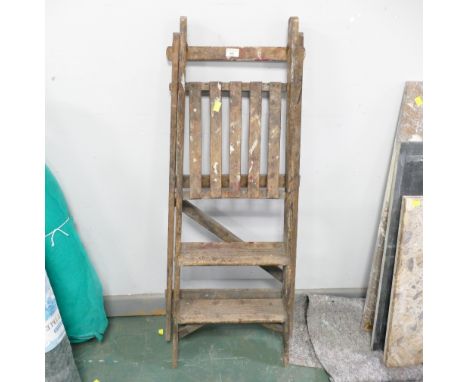 Small set of vintage wooden step ladder