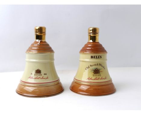 Two Bells Scotch Whiskey Wade porcelain decanters, full and sealed 