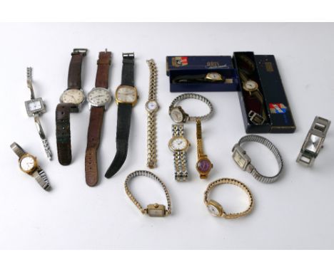 Collection of vintage wrist watches including Sekonda, Ingersoll, Ramona , Smiths and Oris 