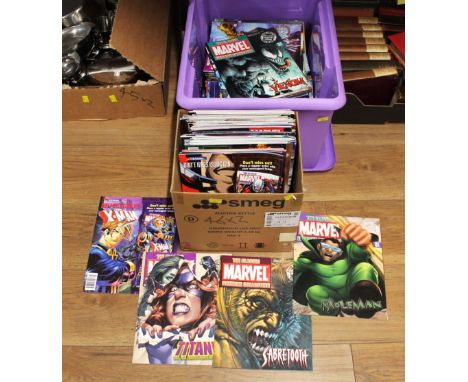 Two boxes of Eagle Moss Marvel comics