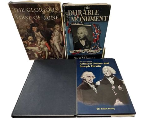 NELSON INTEREST: 5 TITLES: OLIVER WARNER: A PORTRAIT OF LORD NELSON, London, The Reprint Society, 1959, Ex Libris; OLIVER WAR