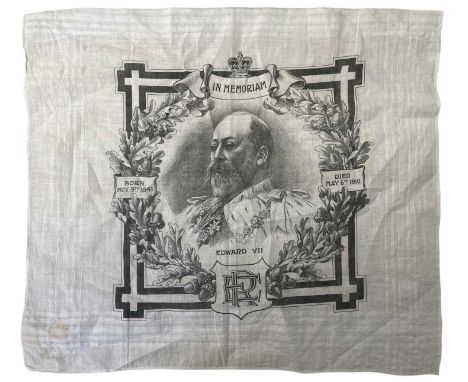 A commemorative handkerchief in memoriam of Edward VIISize approximately: 38x43cm