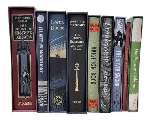 FOLIO SOCIETY: CLASSIC LITERATURE: 9 Titles: ALEXANDER DUMAS: THE COUNT OF MONET CRISTO; ROBERT LOUIS STEVENSON: THE BODY SNA