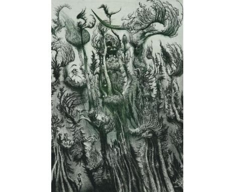 Albín Brunovský (1935-1997)'Pohanské / Pagan's Forest', rechtsonder gesigneerd en gedateerd "Brunovski 1992", en in relief "M