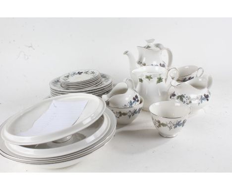 Royal Doulton Burgundy pattern dinner, tea and coffee service, to include coffee and teacups, tea and coffee pots, milk jugs,