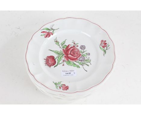 Eight Copeland Spode Marlborough pattern side plates, with foliate decoration, 22cm diameter