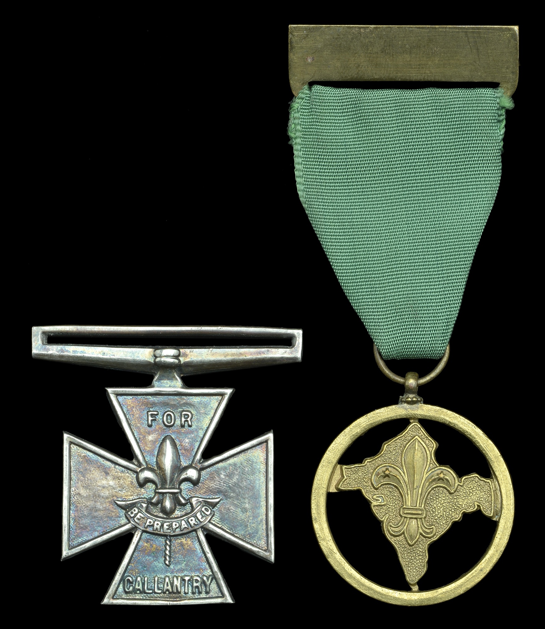 A Boy Scout Association Gallantry Cross, 2nd Class pair awarded to