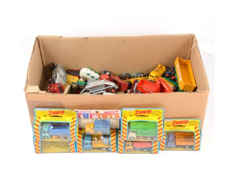 Loose die-cast models and vehicles; one tray including examples by Matchbox Lesney; Corgi and Lego; along with six boxed Impy