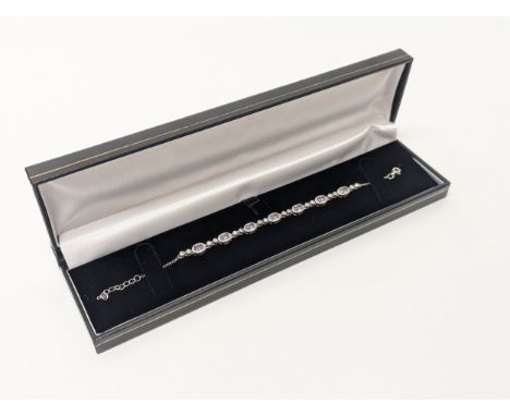 Silver bracelet &amp; amethyst CZ bracelet