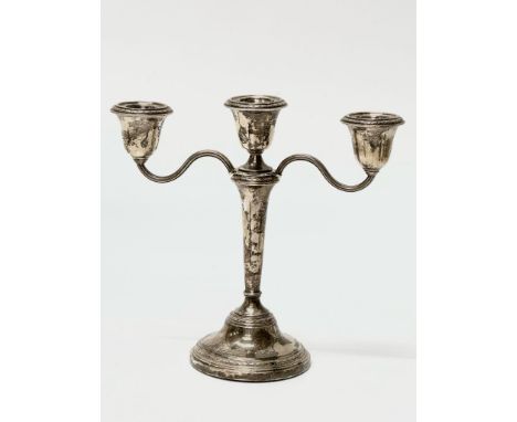 A silver candelabra, Birmingham 1962. Adie Brothers Ltd. 21cm