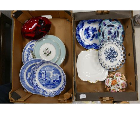 A mixed collection of items to include Spode Italian Design ruffled bowl, Spode Blue &amp; White items, Royal Doulton Flambe 