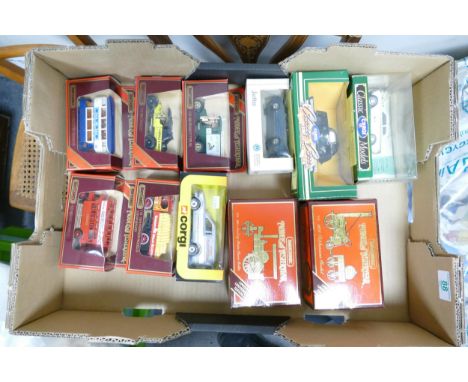 A collection of Boxed Match Box, Corgi  &amp; similar Model Toy Cars &amp; Vehicles including Stephenson's Rocket, Steam Engi