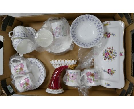 A mixed collection of items to include Wedgwood Meadow Sweat Part Tea Set, Coalport Vase, Royal Worcester Sandwich plate etc 