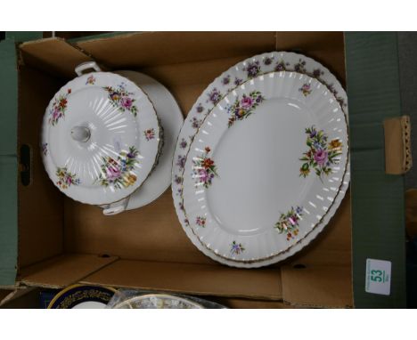 A mixed collection of items to include Royal Albert Sweat Pea patterned large platter, Royal Worcester Roanoke patterned simi