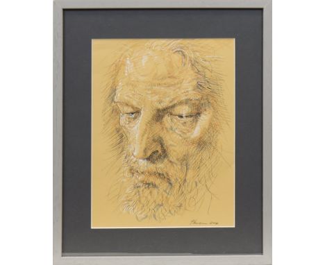 * PETER HOWSON OBE,CHRISTmixed media on paper, signed and dated 2014 29cm x 22cm Mounted, framed and under glass