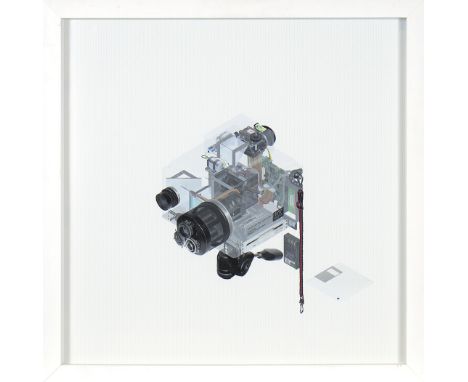 * PATRICK RAIMONDI TAYLOR, SURVEY MACHINE digital collage 58cm x 58cm Framed and under glassNote: Raimondi Taylor scours elec