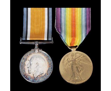 WW1 CASUALTY PAIR OF MEDALS, R.N.V.R, ROYAL NAVAL DIVISION. First World War pair of medals, 1914-1918 British War Medal and V
