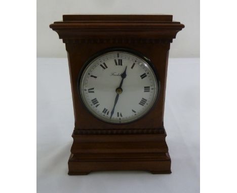 An Edwardian rectangular mantle clock with white dial Roman numerals and Frodsham clock movement