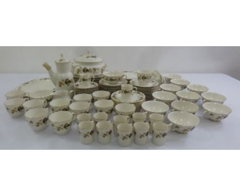 Royal Doulton Larchmont dinner service to include plates, bowls, cups, saucers, serving dishes, coffee pot, milk jug and suga