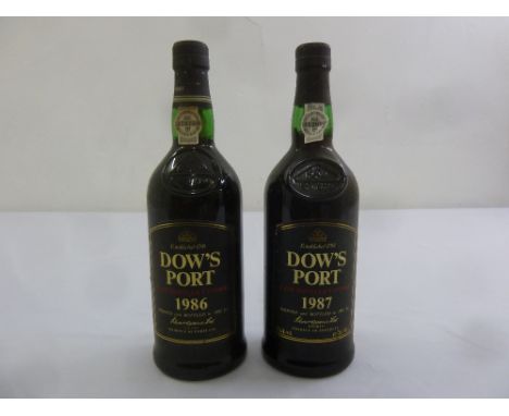Dows Port late bottled vintage two 75cl bottles 1986 and 1987