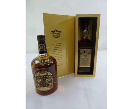 Chivas Regal blended Scotch whisky 1.14 litre and Jack Daniels No.27 70cl bottle in presentation box