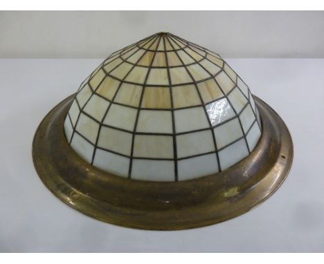 An Art Deco style silver plated and lead ceiling light of domed panelled form, A/F