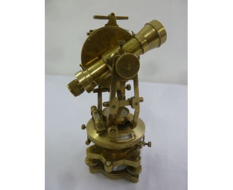A brass theodolite and compass by Stanley of London