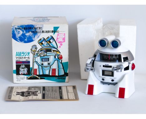 This is a vintage&nbsp;PERIGEE&nbsp;robot alarm clock made in&nbsp;JAPAN&nbsp;by&nbsp;BANDAI&nbsp;in the 1980's. He comes com