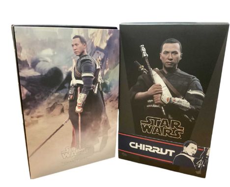 Star Wars Hot Toys 1/6th Scale action figure 'Star Wars Rogue One' Chirrut, boxed, MMS402 and Jyn Erso (deluxe version) MMS40