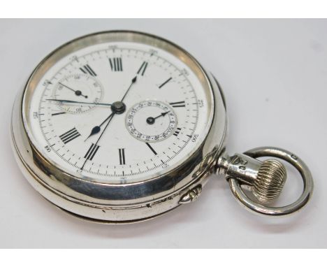 A 19th century hallmarked silver pocket watch, the movement back plate inscribed for Ollivant &amp; Botsford, Manchester 1883