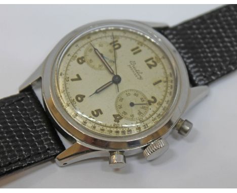 A 1945 Breitling Premier stainless steel chronograph ref.777 having silvered signed dial with seconds &amp; 45min subsidiary 