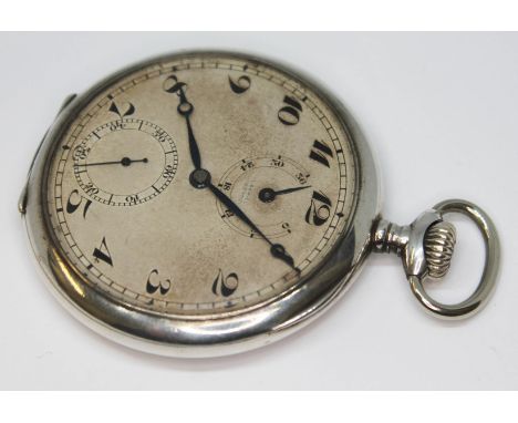 A 1920s silver pocket watch, the dial signed J. Sewill Liverpool, and having Arabic numerals and breguet hands in black, oute