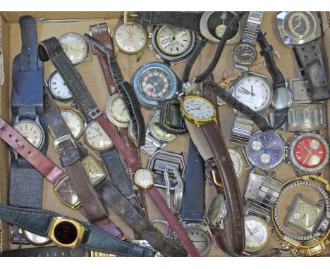 A tray of mainly vintage wristwatches  