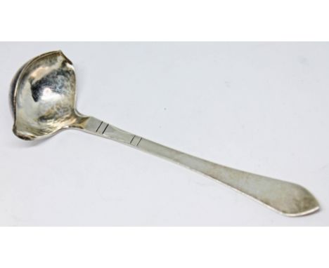 A Georg Jensen silver ladle, length 12.5cm.&nbsp;Condition - good, no damage/repair, minor wear only.