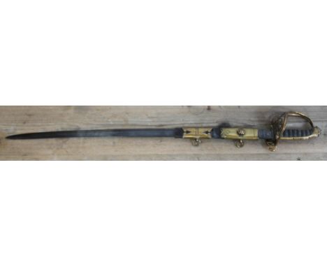 A 19th century officer's dress sword, the blade marked 'Henry Wilkinson Pall Mall London' and number 8369, with partial scabb