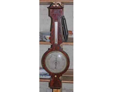 A large George III mahogany barometer, the dial signed 'Jones Gray &amp; Keen Strand Liverpool', length 124cm.  