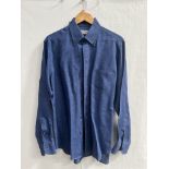 John Bray striped linen long sleeve shirt