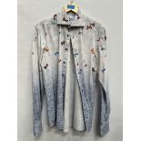 Nino's London butterfly and flowers Italian made long sleeve shirt