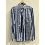 John Bray striped linen long sleeve shirt