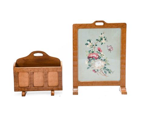 Sidney (Sid) Pollard (1914-1994) of Thirsk and Horace Knight (1933-2021): An English Oak Panelled Magazine Rack, with two com