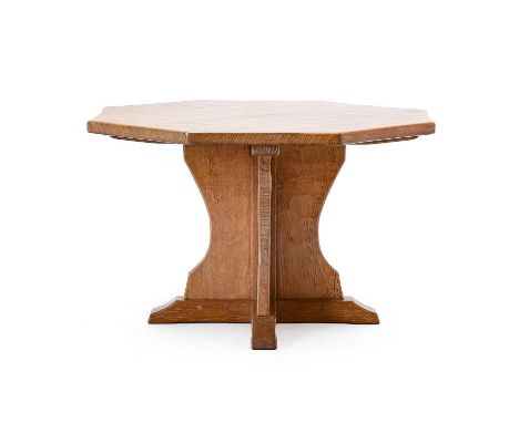 Sidney (Sid) Pollard (1914-1994) of Thirsk: An English Oak Octagonal Coffee Table, the adzed top on a cruciform base, unmarke