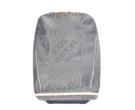 A Louis Vuitton Terre Damier Geant Conquerant 55 Pegase Rolling Luggage Bag, the maker's terre damier geant canvas exterior w