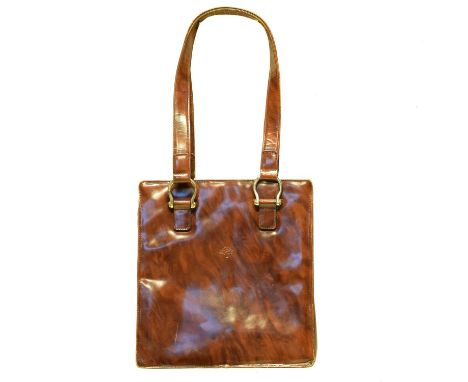 A vintage Mulberry Roger Saul bag, the brown smooth leather exterior with embossed maker's logo, silver tone hardware and twi