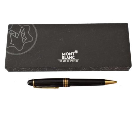 Montblanc [The Art of Writing] Meisterstuck Ballpoint Pen, the cap with a gilt clip and triple cap band, with original packag