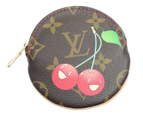 A Louis Vuitton Limited Edition Monogram Cerises coin purse, circa 2005, the maker's monogram canvas with Takashi Murakami ch