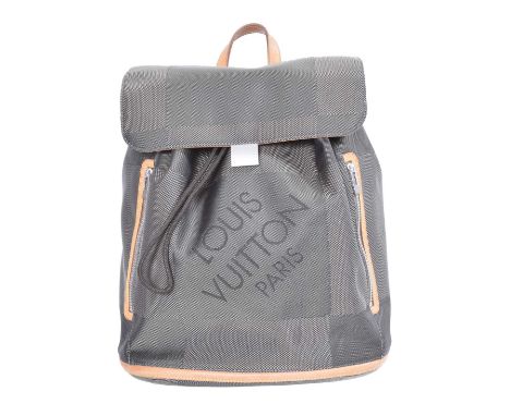 A Louis Vuitton Terre Damier Geant Backpack Bag, circa 2004, the maker's terre damier geant canvas exterior with silver-tone 