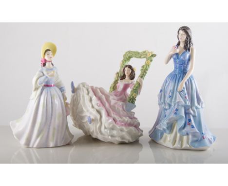 Five Royal Doulton figurines from the 'Pretty Ladies' collection, "Affection", "Andrea", both boxed, "Annabelle", "Clare", an