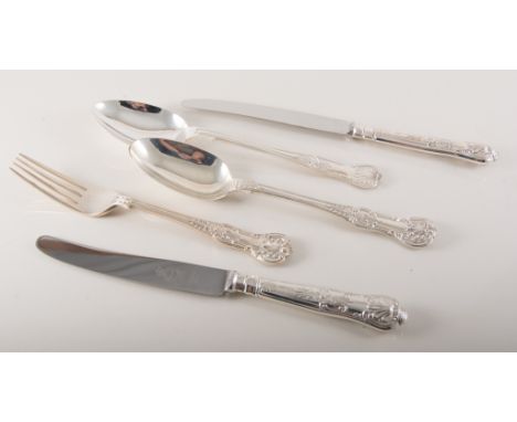 A quantity of silver handled flatware, all Kings pattern, 6 x matched table knives and 6 x dessert knives hallmarked Sheffiel